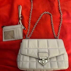 Michael Kors Quilted Shoulder Bag - Light Gray